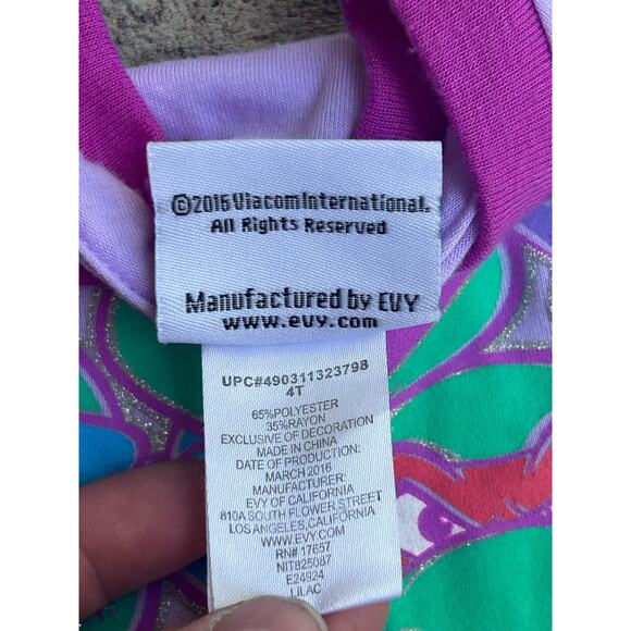 Vtg Girl Ninja Turtle Tank Purple Lilac 4T Nickelodeon - Picture 8 of 8